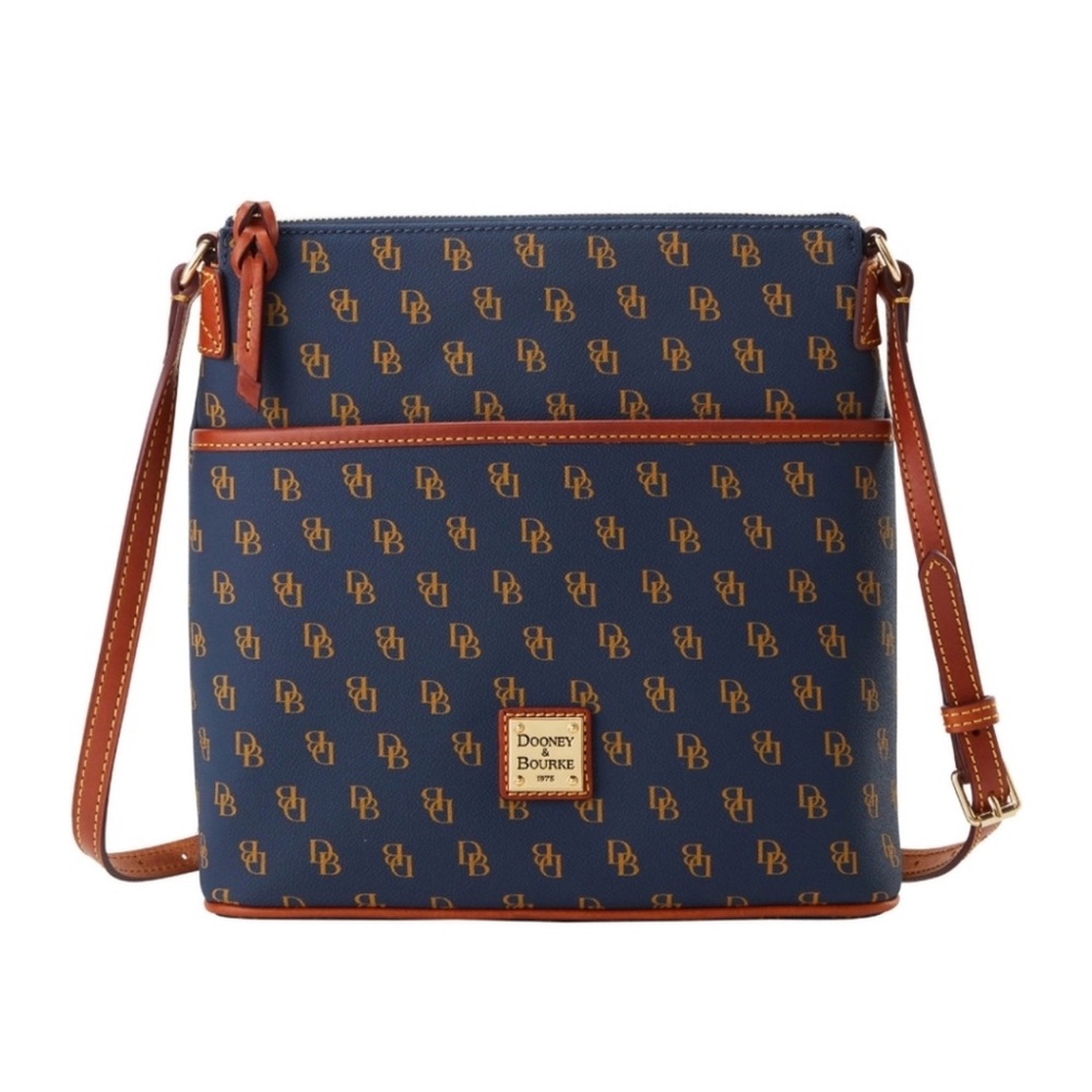 NWT Dooney & Bourke Blue and Brown Gretta Everyday Crossbody